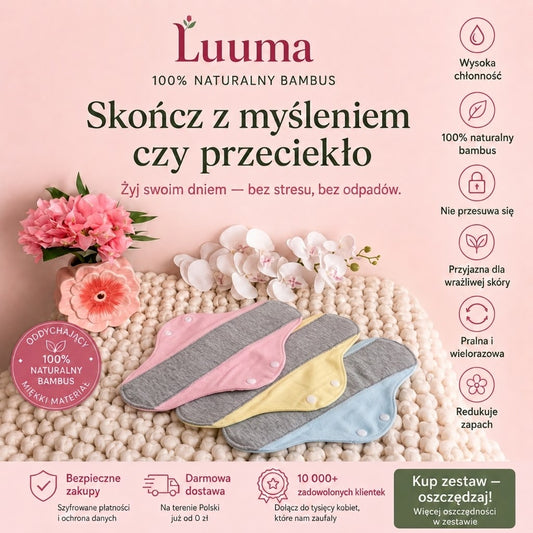 Luuma | Podpaski wielorazowe z bambusa