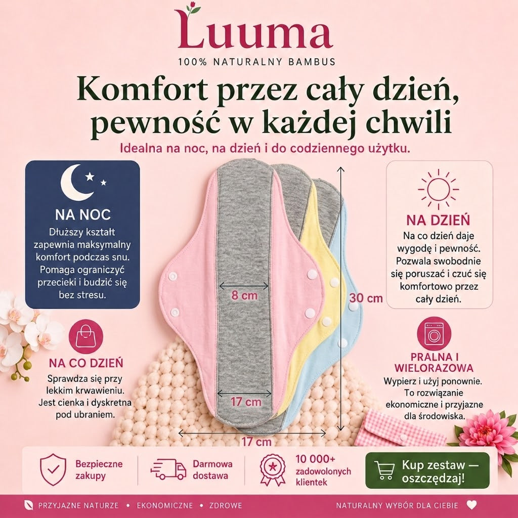 Luuma | Podpaski wielorazowe z bambusa