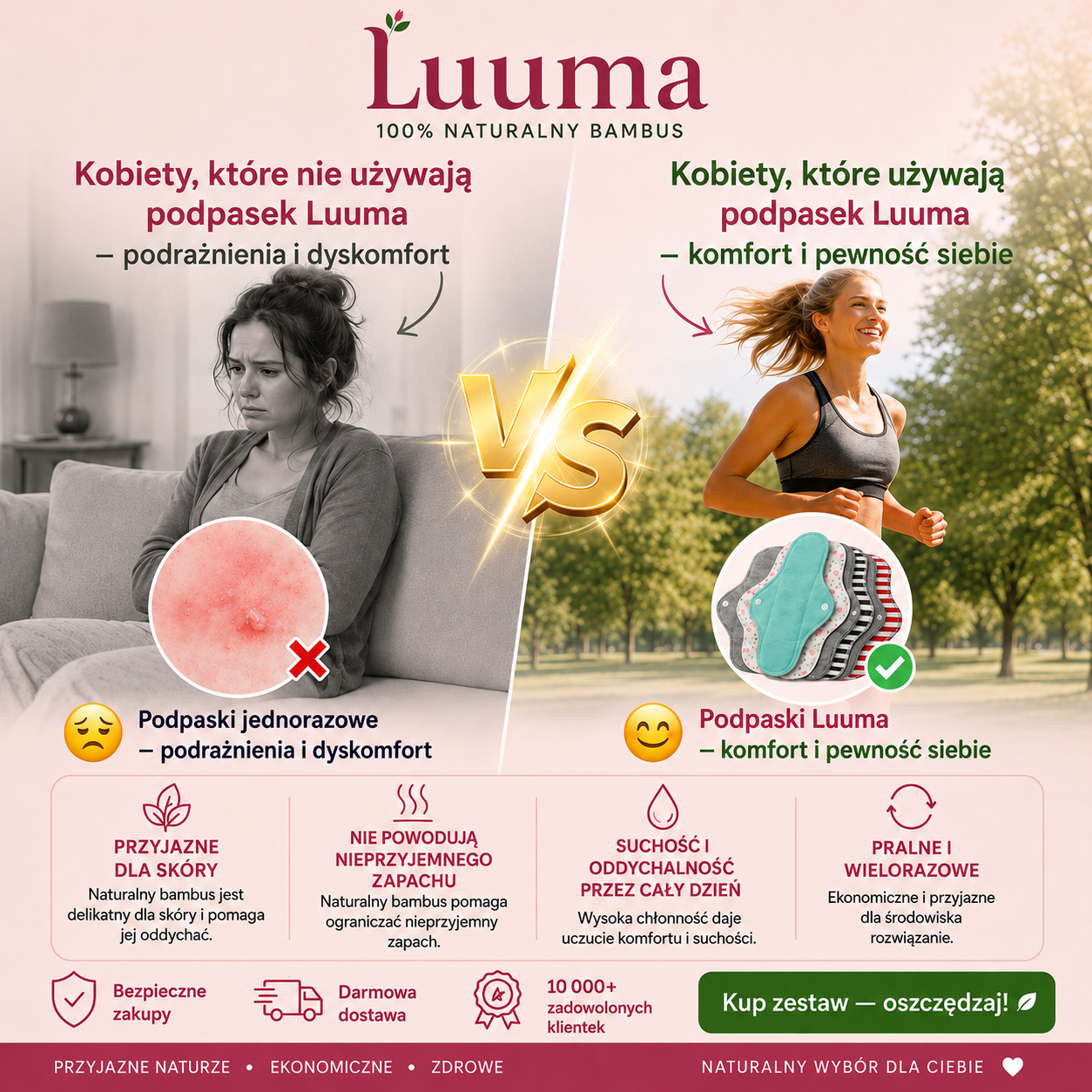 Luuma | Podpaski wielorazowe z bambusa